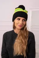 marka niezdefiniowana Dámska čiapka Kinga K297 čierna + kiwi + neónová zelená