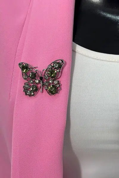 Butterfly Brooch A-2-21-7 green + silver