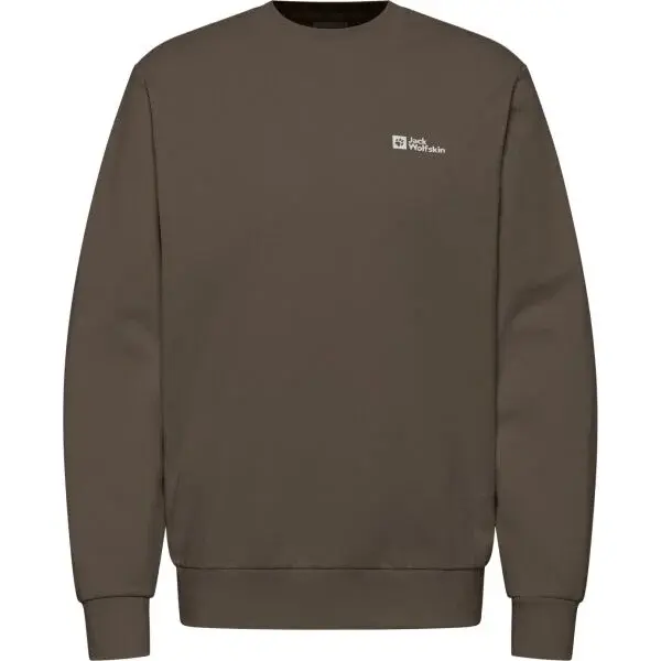 Jack Wolfskin ESSENTIAL CREWNECK M Pánská mikina, hnědá, velikost XXL
