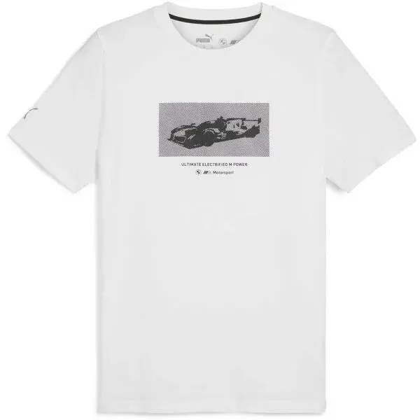Puma BMW M MOTORSPORT NEW ESSENTIALS CAR CRAPHIC TEE Pánské triko, bílá, velikost
