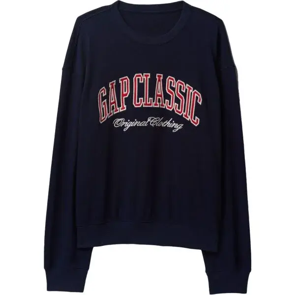 GAP CLASSIC LOGO CREW Pánská mikina, tmavě modrá, velikost