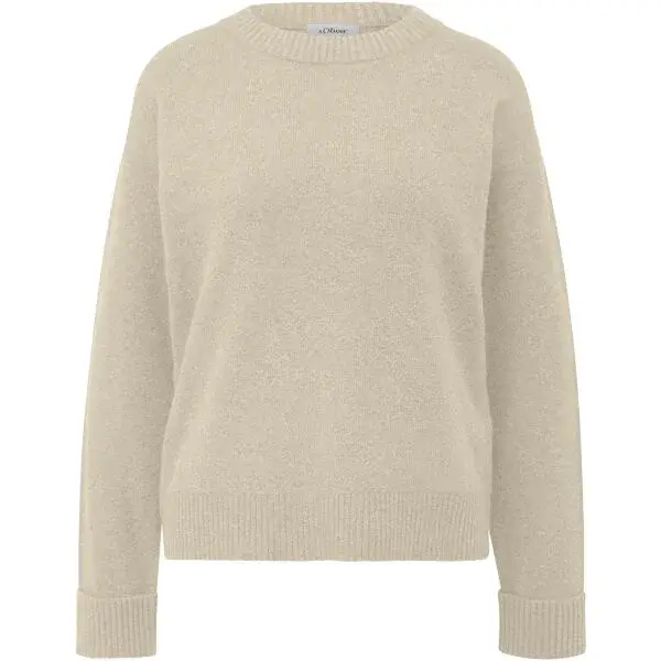 s.Oliver KNITTED PULLOVER Dámský pletený svetr, béžová, velikost