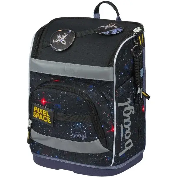 BAAGL ZIPPY PLUS PIXEL SPACE Školní aktovka, černá, velikost
