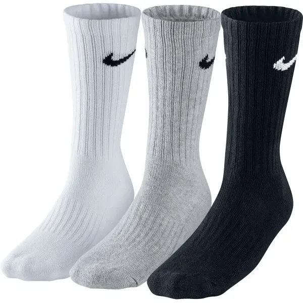 Nike 3PPK VALUE COTTON CREW Sportovní ponožky, černá, velikost