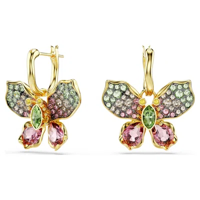 Swarovski Pozlacené náušnice 2v1 Motýl s krystaly Idyllia 5709953