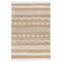 RUČNĚ TKANÝ KOBEREC, 170/120 cm, krémová, přírodní barvy