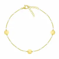 Brilio Silver Slušivý pozlacený náramek s korálky BRC181Y