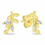 Brilio Silver Podélné pozlacené náušnice se zirkony EA1060Y