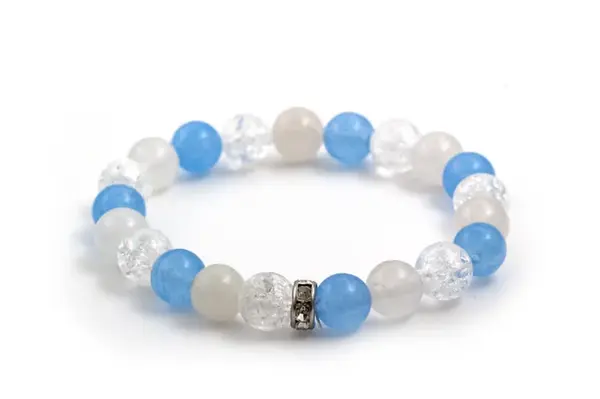 Agato Korálkový náramek z jadeitu, nefritu a křišťálu MINK15/17