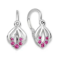 Soliter Něžné náušnice z bílého zlata s fuchsiovými krystaly 239 001 00728 0700770