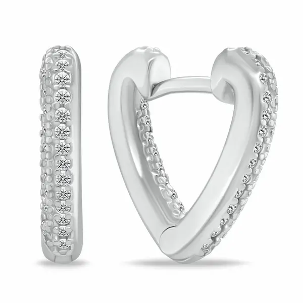 Brilio Silver Stříbrné srdíčkové náušnice se zirkony EA1186W