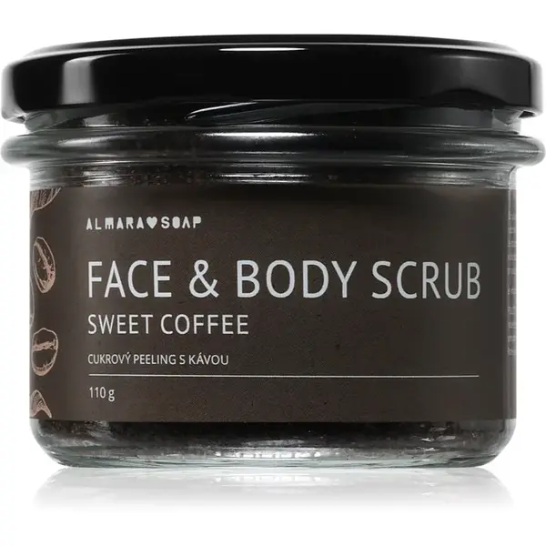 Almara Soap Face & Body Scrub cukrový peeling na telo a tvár s vôňou Sweet Coffee 110 g