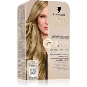 Schwarzkopf Creme Supreme permanentná farba na vlasy odtieň 8-0 Prirodzená svetlá blond 60 ml