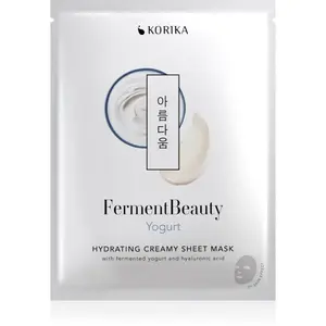 KORIKA FermentBeauty Hydrating Face Sheet Mask with Fermented Yogurt and Hyaluronic Acid hydratačná plátenná maska s fermentovaným jogurtom a kyselino