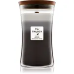 Woodwick Trilogy Warm Woods vonná sviečka s dreveným knotom 609.5 g