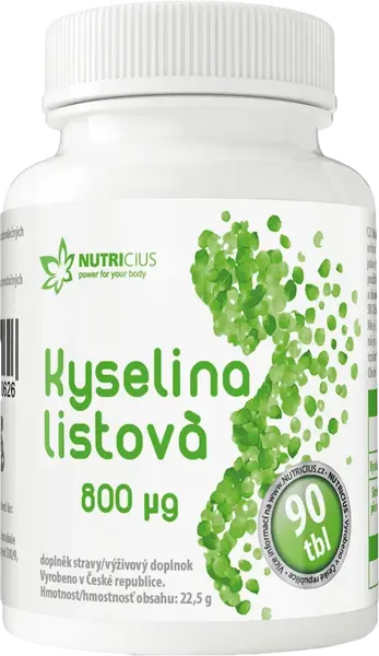 NUTRICIUS Kyselina Listová 800mcg 90 tablet