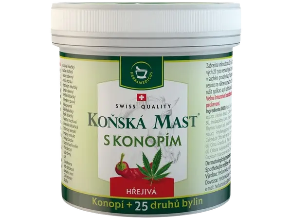 HERBAMEDICUS Konská masť s konopou hrejivá 250 ml