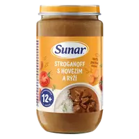 SUNAR Príkrm stroganoff s hovädzím a ryžou 12m+, 235 g