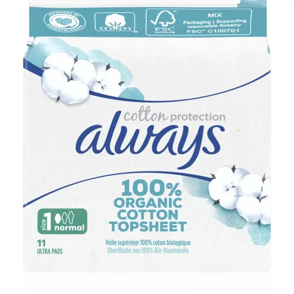 Always Cotton Protection Normal vložky bez parfumácie 11 ks