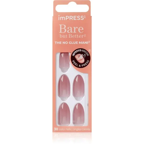 KISS imPRESS Bare but Better umělé nehty samolepicí Serenity 30 ks