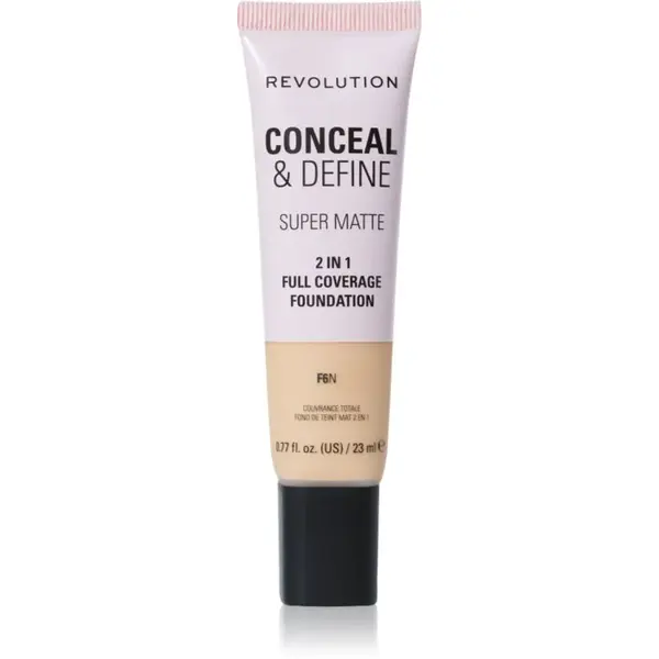 Makeup Revolution Conceal & Define matující make-up odstín F6N 23 ml