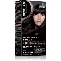 Syoss Permanent Color permanentní barva na vlasy odstín 3_1 Tmavě hnědý 1 ks