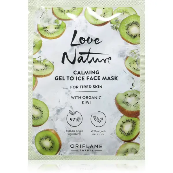 Oriflame Love Nature Gel To Ice Organic Kiwi zklidňující pleťová maska pro unavenou pleť 10 ml