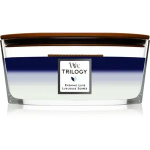 Woodwick Trilogy Evening Luxe vonná svíčka s dřevěným knotem (hearthwick) 453.6 g