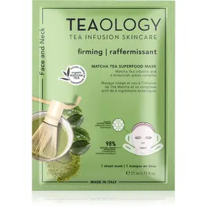 Teaology Matcha Tea Superfood Mask zpevňující plátýnková maska na kontury obličeje s matchou 21 ml