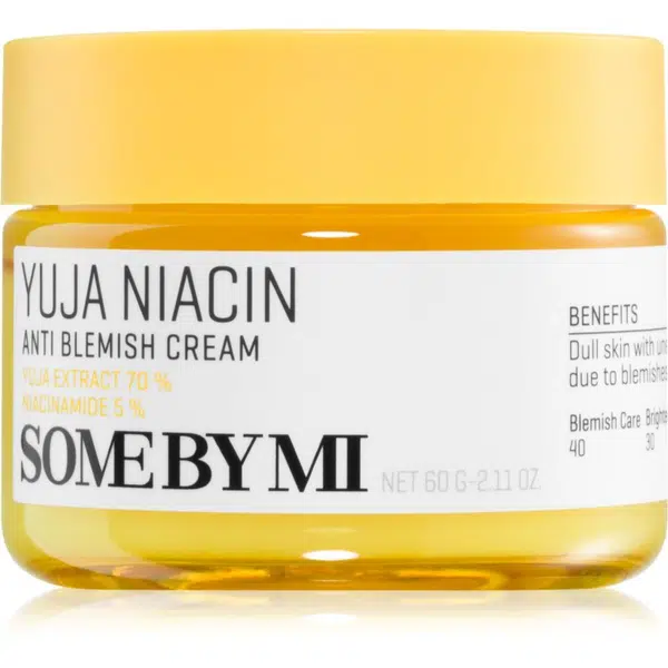 Some By Mi Yuja Niacin Anti Blemish Cream hydratační a rozjasňující pleťový krém pro pleť s hyperpigmentací 60 g