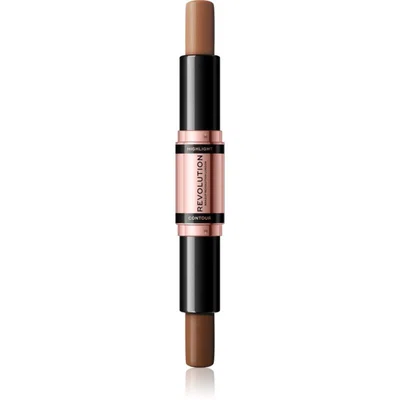 Makeup Revolution Fast Base oboustranná konturovací tyčinka odstín Dark 2x4.3 g