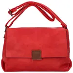 Trendová dámská koženková taška přes rameno Finola, červená