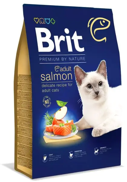 Brit Premium by Nature Cat Adult - losos 8 kg