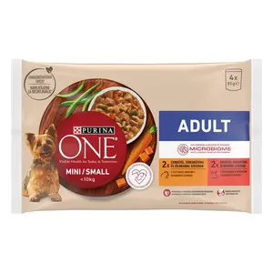 Purina ONE MINI Adult kapsičky - s kuřecím a hovězím 4 x 85 g