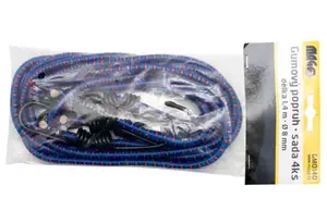 MAGG Gumové upínací popruhy - gumicuky 1.4 m x 8 mm, sada 4 ks