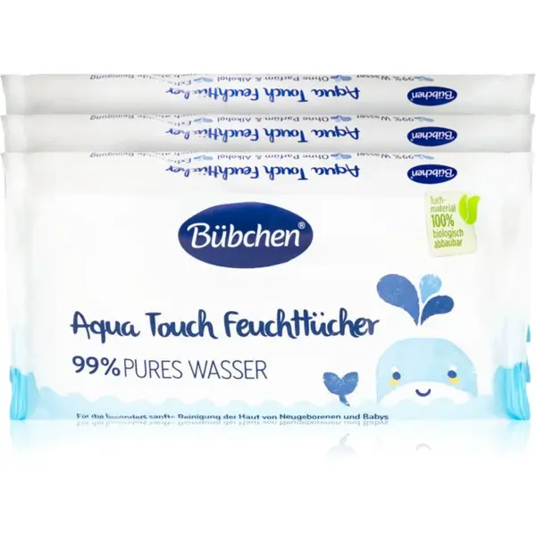 Bübchen Aqua Touch vlhčené ubrousky pro děti 3x48 ks