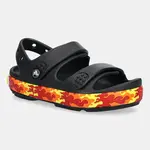 Dětské sandály Crocs CROCBAND CRUISER FLAMES SANDAL KIDS černá barva, 211268