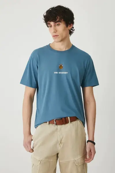 Tričko Medicine pánské, tyrkysová barva, s potiskem