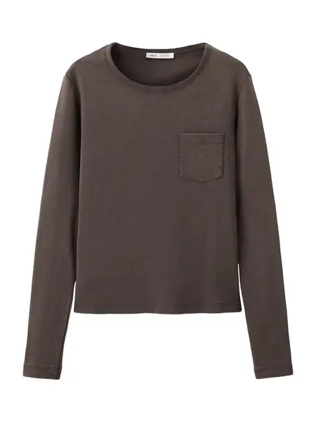 MANGO Tričko 'LAVI'  čokoládová