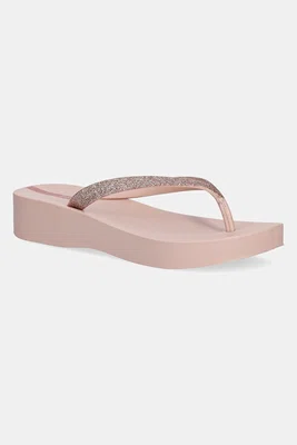 Žabky Ipanema MESH CHIC PL dámské, růžová barva, na klínku, 83386-BD733