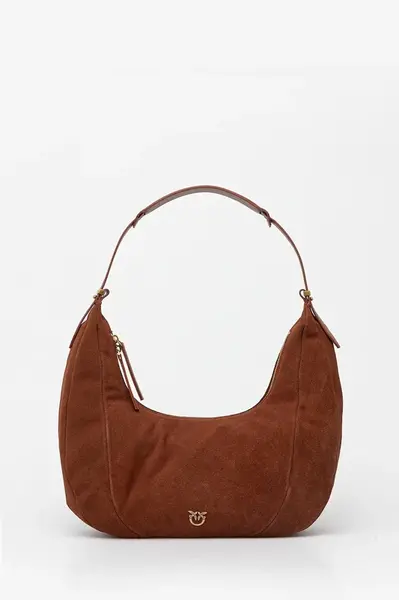 Semišová kabelka Pinko hnědá barva, 104295 A29N