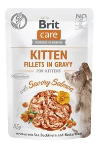 Brit Care Cat Fillets In Gravy Kitten Savor.salmon 85g