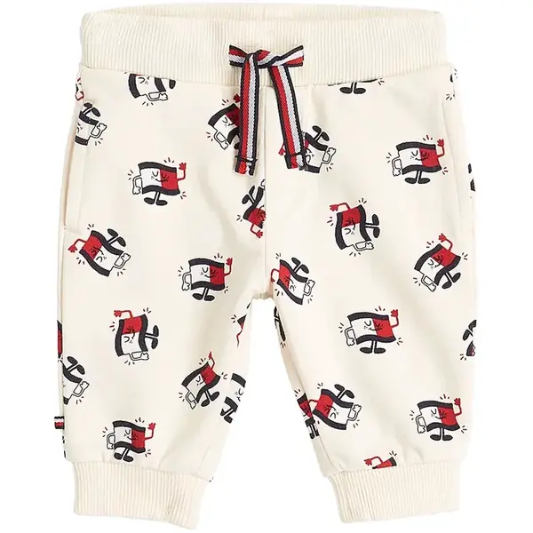 Kojenecké tepláky Tommy Hilfiger béžová barva, KN0KN02027