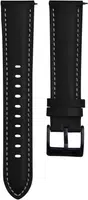 4wrist Kožený řemínek s prošíváním - Černý 22 mm