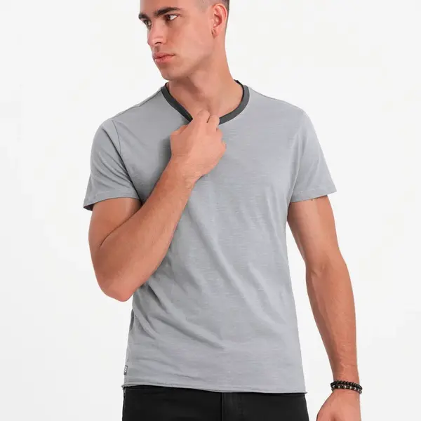 Ombre Men's T-shirt with raw finish - gray