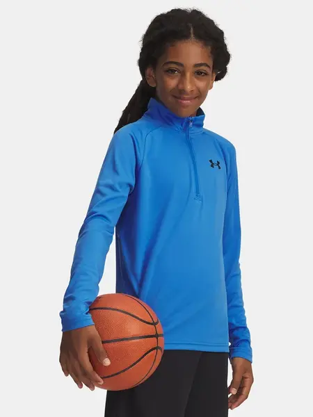 Chlapecké tričko Under Armour UA Tech 2.0 1/2 Zip-BLU - Kluci