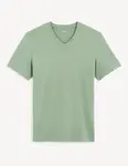 Svetlo zelené pánske basic tričko Celio Debasev