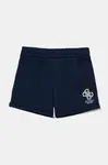 Dětské bavlněné šortky Guess tmavomodrá barva, s aplikací, J5GD24 KA6R4