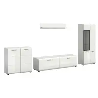 Livetastic OBÝVACÍ STĚNA bílá, vysoce lesklá bílá