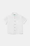 Dětská lněná košile United Colors of Benetton bílá barva, 5IPVGQ02H